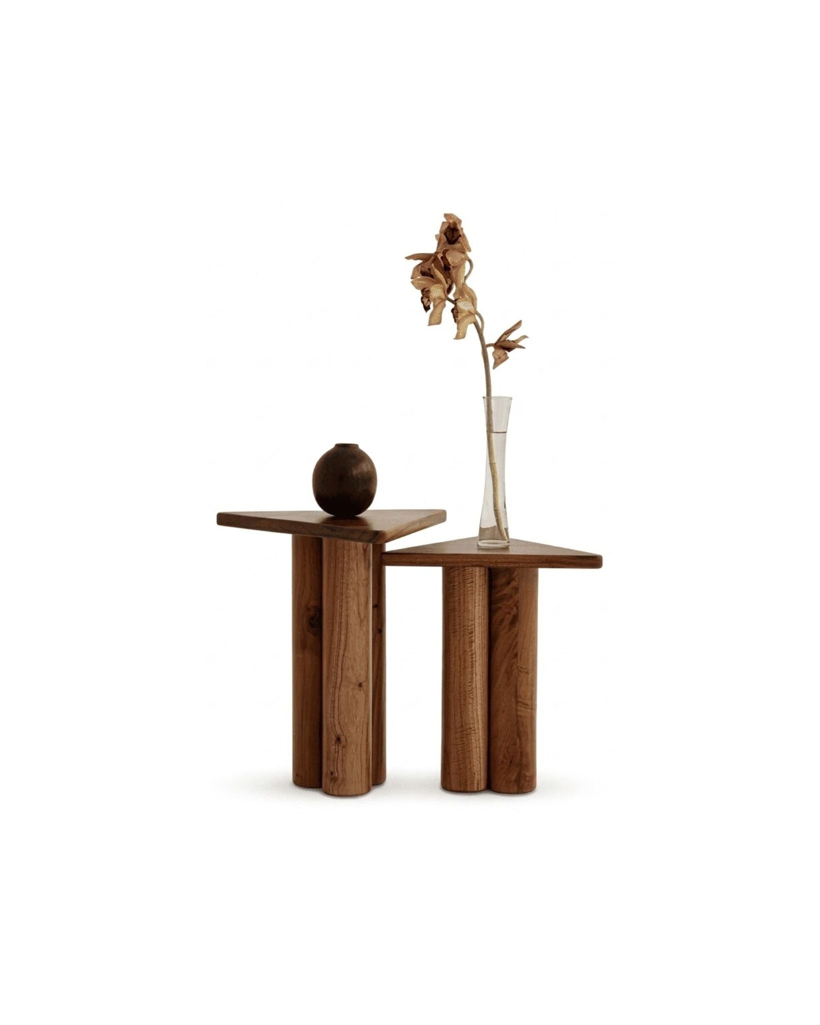 Set of wood low tables