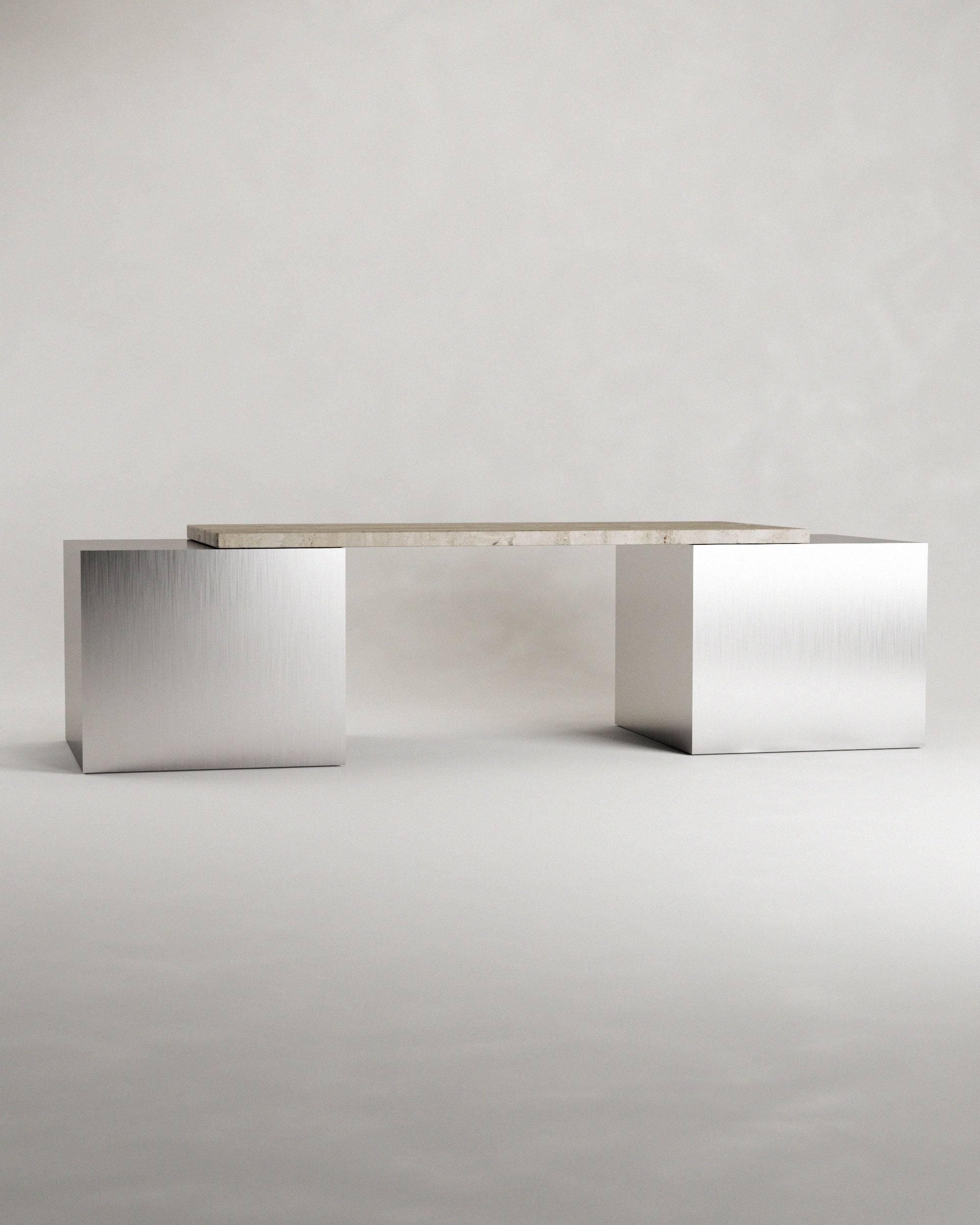 Silver metallic desk 